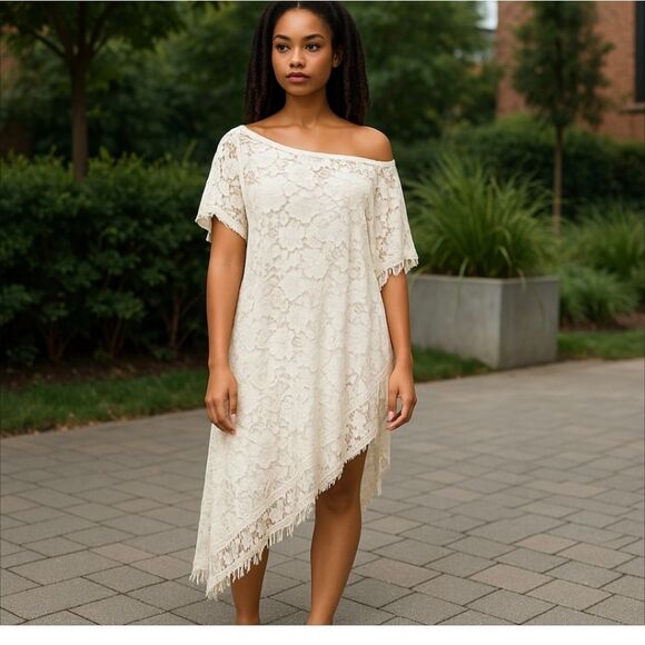Elegant Cream Lace Cover Plus Size - Picture 1 of 3